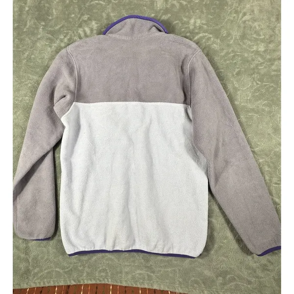 Patagonia Synchilla Sweater Pullover Womens M Purple Fleece Snap Mock Neck - Image 9