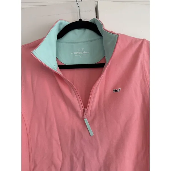 Vineyard‎ Vines Womens Pink 100% Cotton 1/4 Zip Shep Shirt Pullover Sweater S - Image 4