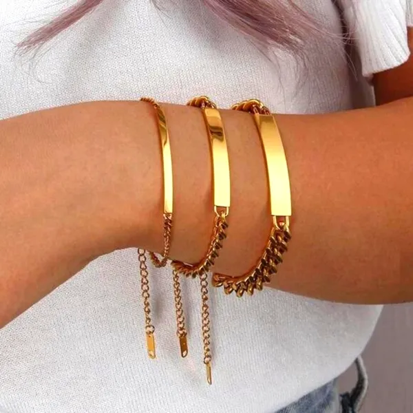 Boutique NEW 6mm‎ Unisex PVD Gold-Plated Adjustable Bangle Bracelet - Image 4