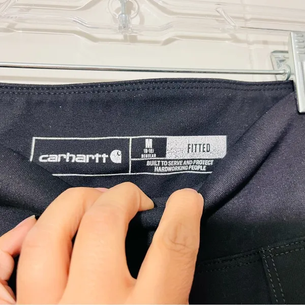 Carhartt Fitted Pull On Black Pants Size M(8-10) - Image 4