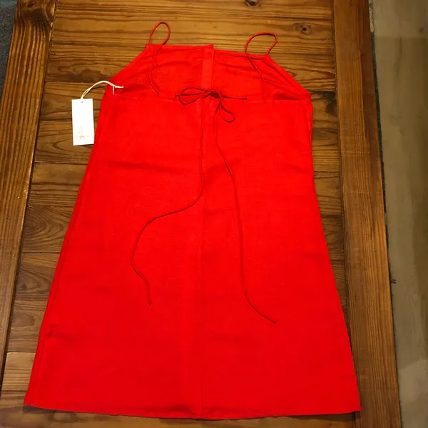 NEW Billabong Love Like Summer Linen Blend Red Dress M - Image 7