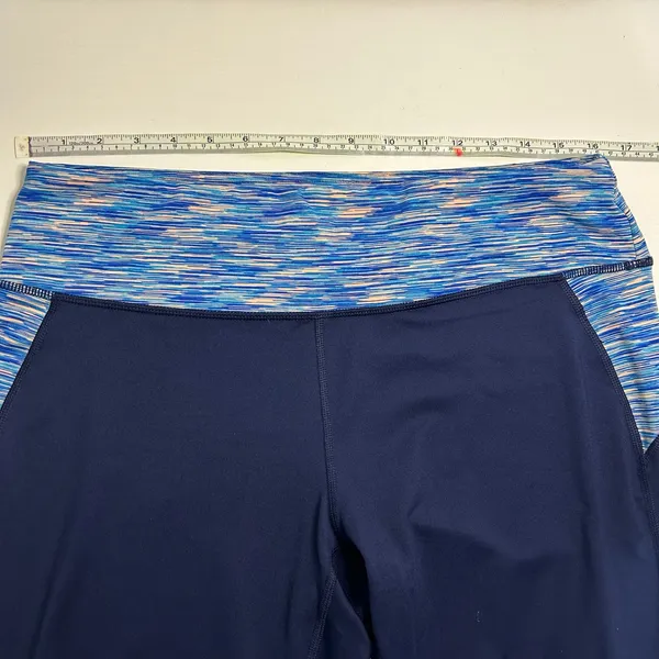 Tek Gear DryTek XL Capri Leggings Mesh Panel Blue - Image 3