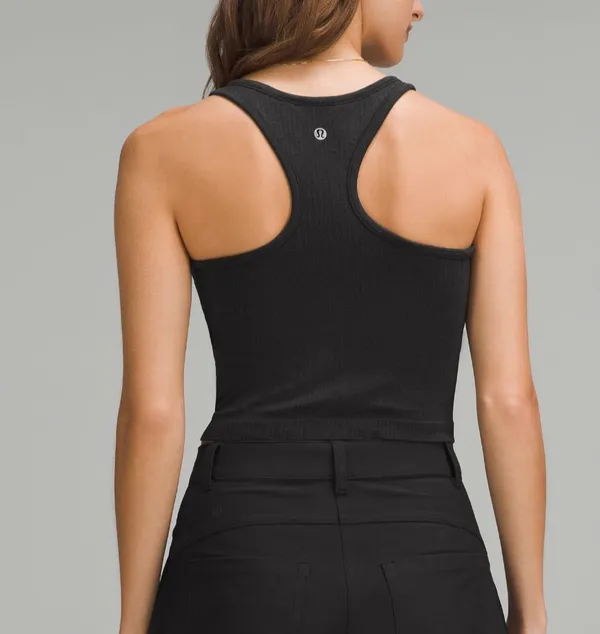 Lululemon Ebb to Street Cropped Racerback Tank Top Black - Image 2