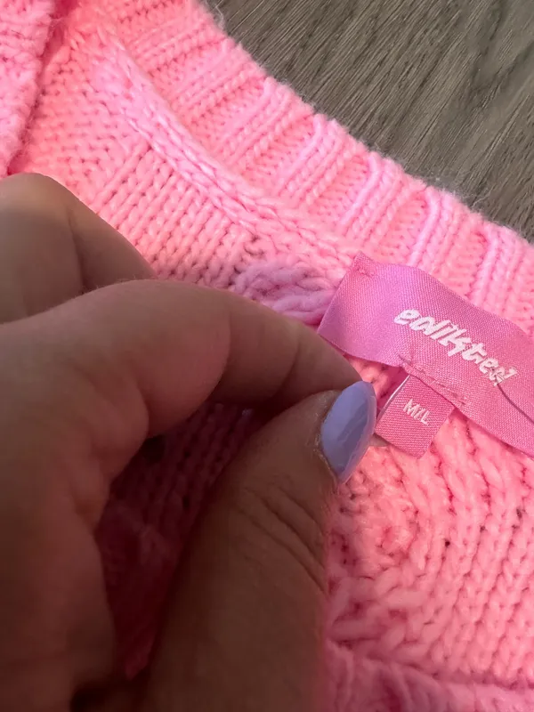 Edikted pink cable knit sweater  - Image 3