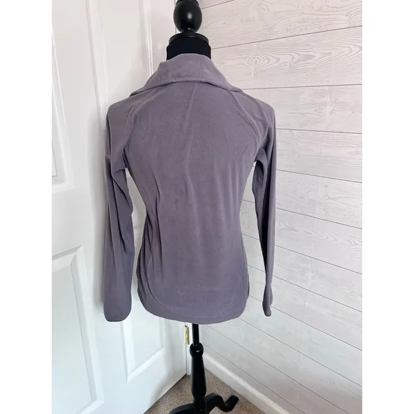 Columbia Women's Gray glacial Fleece 1/4 zip mock neck activewear pullover Small - Image 5