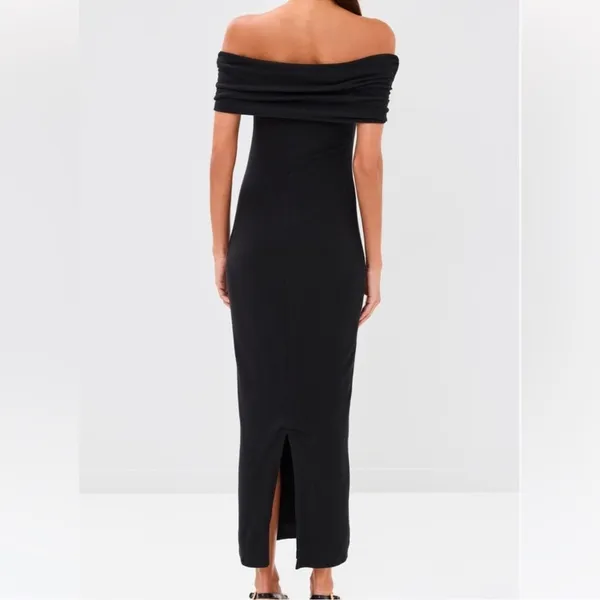 NWOT REFORMATION Josefina off the shoulder Knit Black Maxi Dress Size S - Image 2