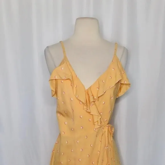 BEACHGOLD Lottie Geometric Print Wrap‎ Dress Cover Up Tassels Tie Waist Small - Image 4