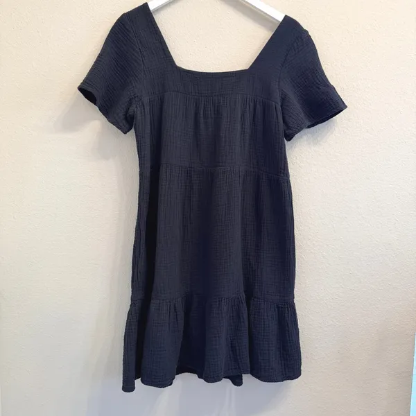 Rails Valentina Black Gauze Tiered Mini Dress Womens XS Tiered Cotton Summer‎ - Image 4