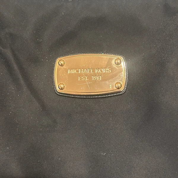 Vintage Michael Kors Black Tote Shoulder Bag Gold Hardware - Image 2