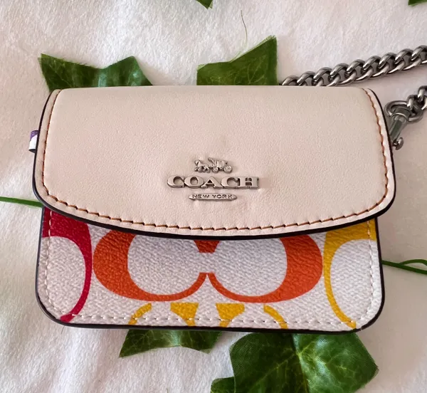 Coach Poppy Crossbody With Card Case In Rainbow Signature Canvas c4697 - Image 7