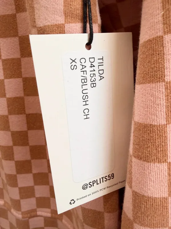 SPLITS59 Sweatshirt Women’s Size XS Tilda French Terry Checkerboard Print NWT - Image 5