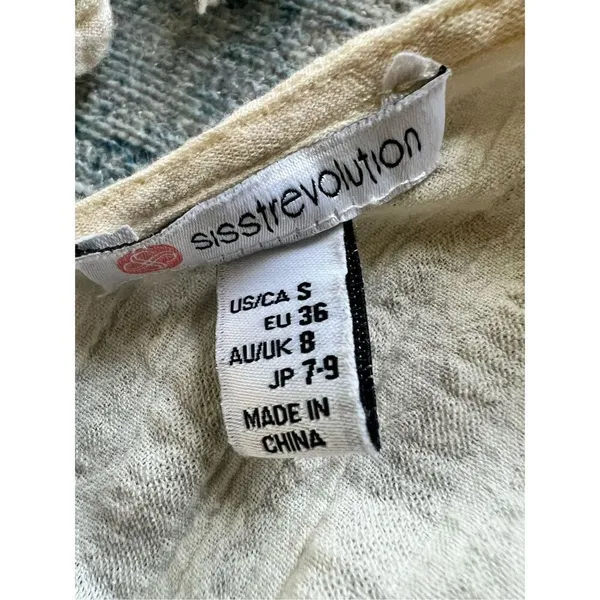 Sisstrevolution Ivory Bonnie Sleeveless Woven Mini Dress Small - Image 5