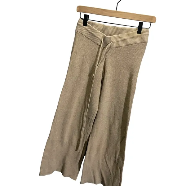 Rails Womens Beige Knit Wide-Leg Pants With Drawstring Waist‎ Size S - Image 2