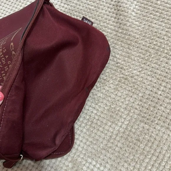 Coach purse insert, wine and gold, small flaws shown in pics, works great - Image 4