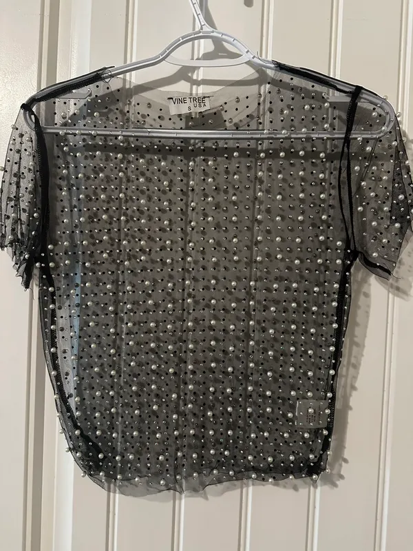 Size Small Pearl/rhinestone Top - Image 2