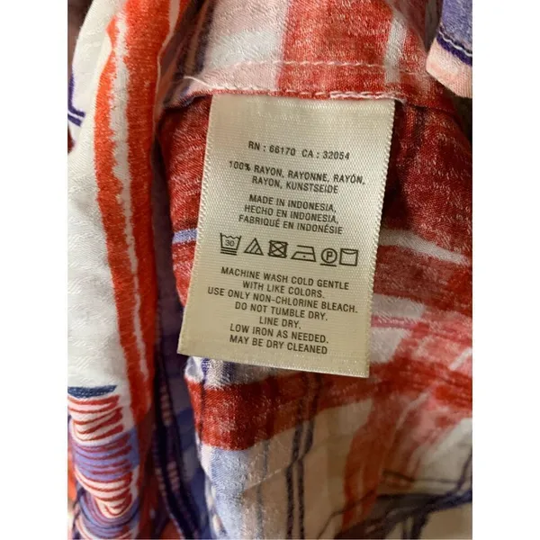 Maeve Anthropologie Lila Tiered Peasant Top Red White Blue Stripe size small - Image 5