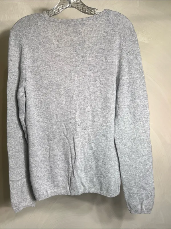 Charter Club 2-Ply 100% Cashmere Women's V Neck Minimalist Luxury Sweater|Size:L - Image 15