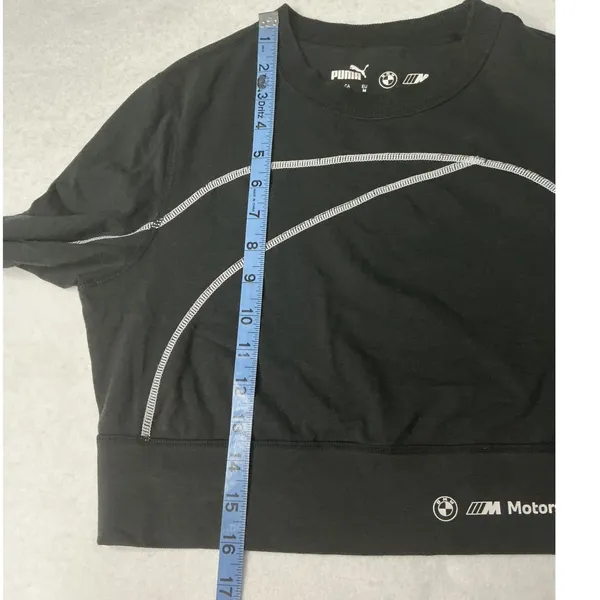 Puma‎ BMW M Motorsport Womens Crop Long Sleeve Top Black Medium - Image 7