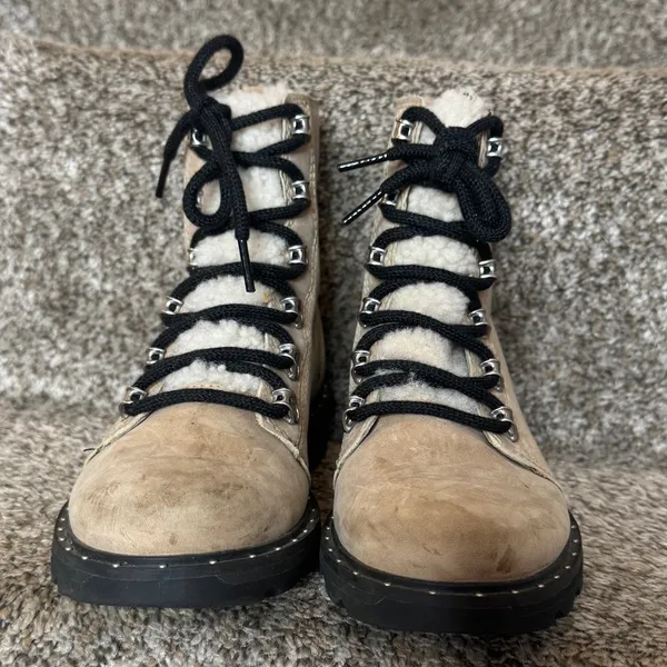 SOREL Woman’s Lennox‎ Shearling Boots Tan Size 6 Waterproof - Image 3