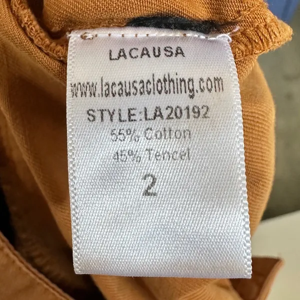 LACAUSA James Trousers Rust Orange Wide Leg Pants LA20192 Size 2 - Image 8