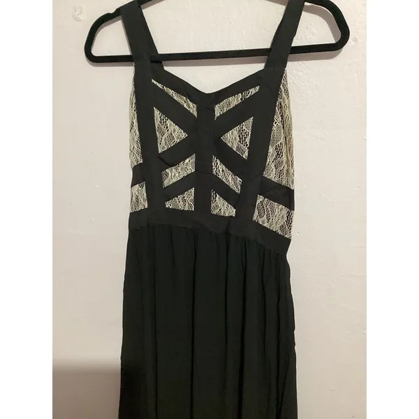 Lucy Paris Black Fit And Flare Maxi Cocktail Dress M - Image 5