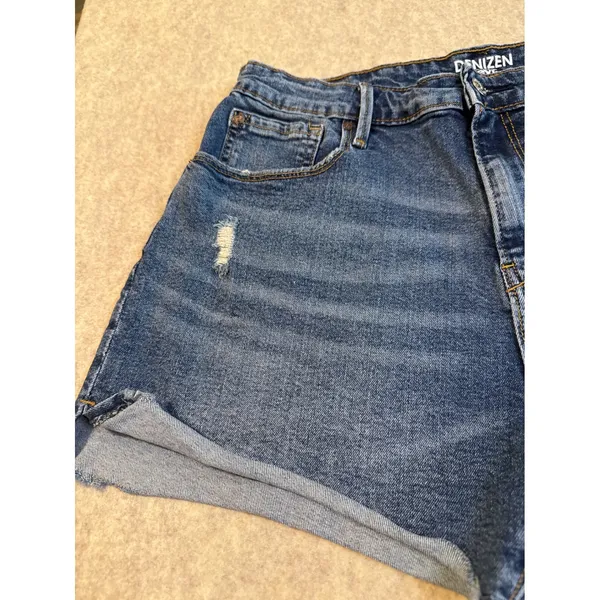 Denizen from Levis Womens High Rise Distressed Denim Shorts Medium Wash Blue - Image 2