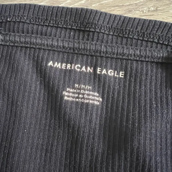 American Eagle Lace Navy Blue Ribbed Tank Top - Image 3