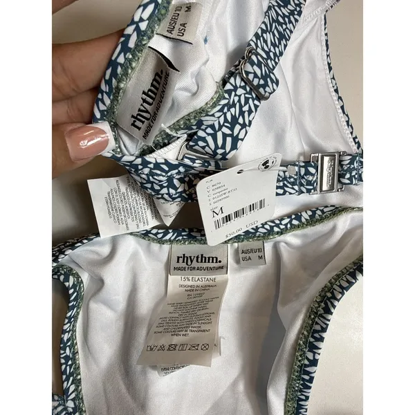 NWT Free People x Rhythm Masina‎ Knotted Underwire Bikini Set Turquoise Size M - Image 5