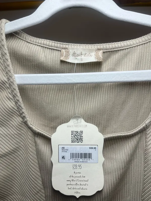 Altar'd State cream ribbed crop top in a S #altardstate #ribbed - Image 3