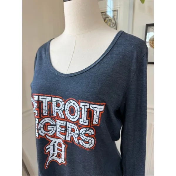 MLB Detroit Tigers Long Sleeve Scoop Neck T-shirt XL - Image 4