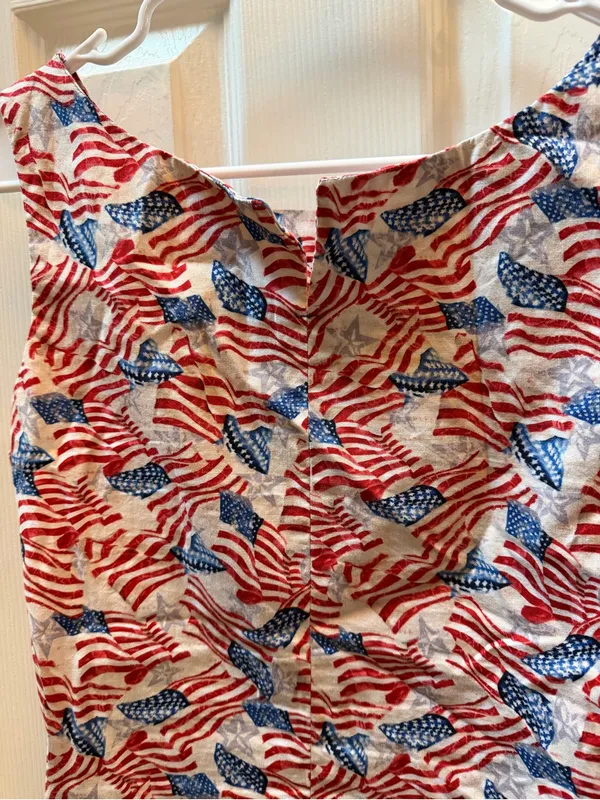 Sleeveless American Flag Print Tank Top - Red, White & Blue size L - Image 3