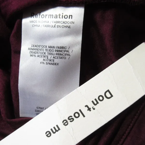 NWT Reformation Ines Knit Top in Wine V-neck Long Sleeve Ruched Blouse M - Image 4