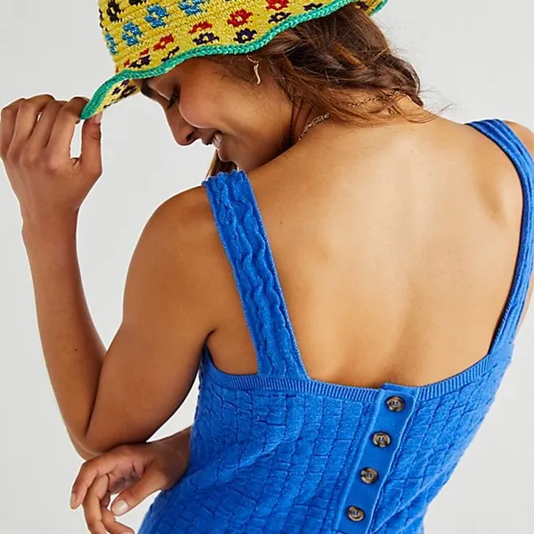Free People Beach Blue Short And Sweet Mini Dress - Image 2