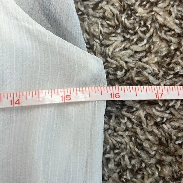 IZ‎ Byer EUC White Black Trim Flowy Ruffle Sleeve Blouse Sz S - Image 6