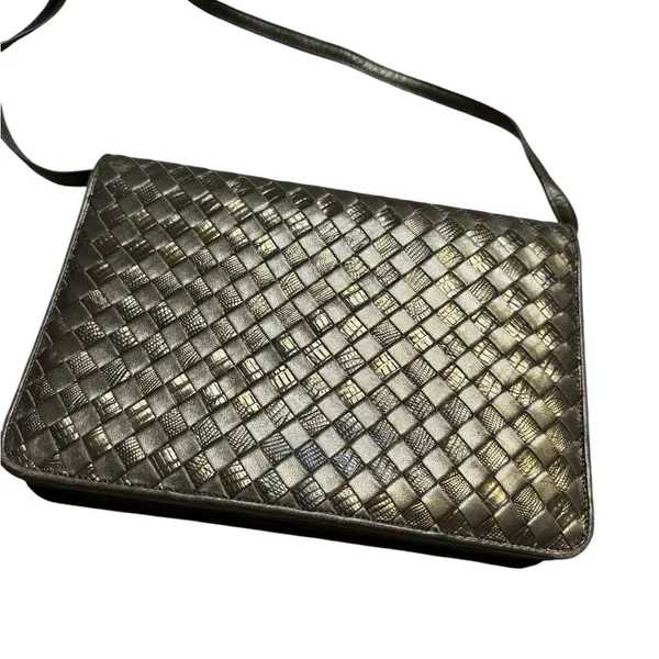 🌟 Jay Herbert Metallic Woven Leather Crossbody Bag 💫‎ - Image 2