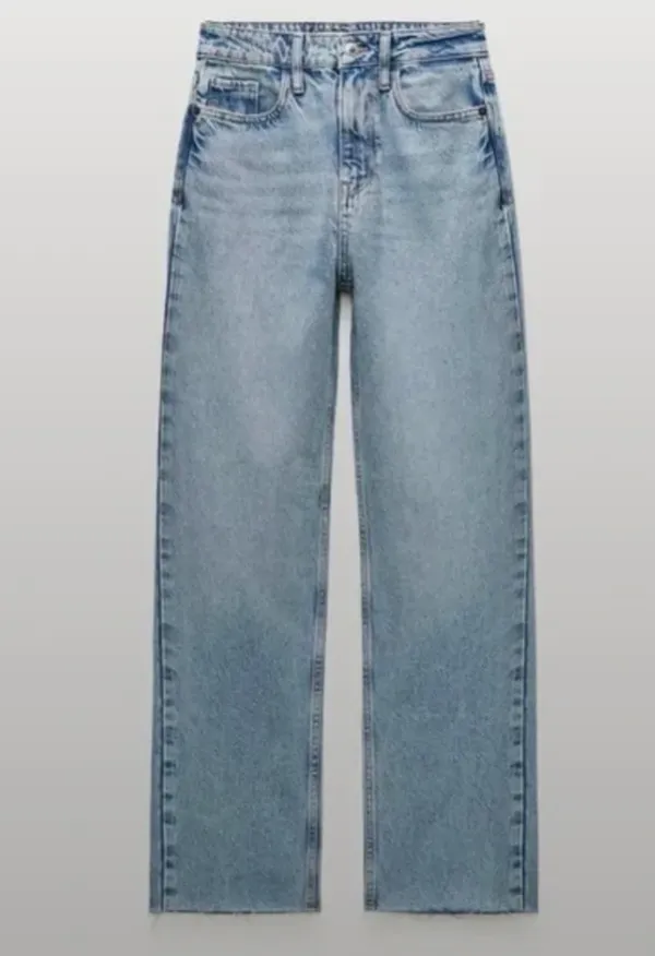 Zara High Rise Wide Leg Denim Jeans - Image 2