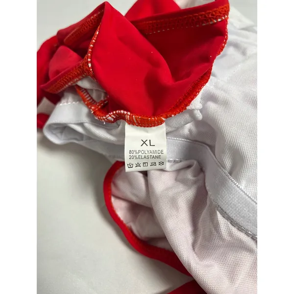 Roevite Red White Contrast High Cut One‎ Piece Swimsuit XL Tie Back Padded - Image 7