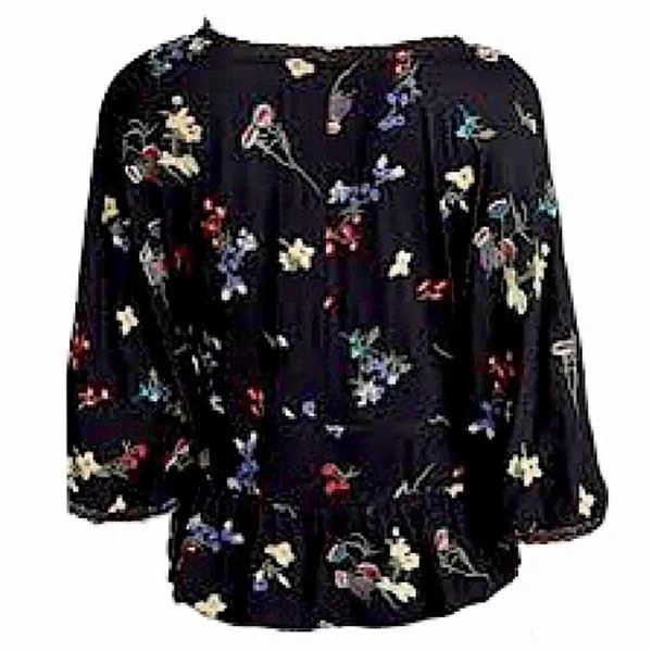 Anthropologie Parvati Floral Boho Embroidered Top Size Medium‎ - Image 5