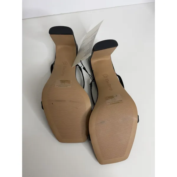 NWT The Drop Avery Square Toe‎ Two Strap Heeled Sandal Black Size 7.5 Workwear - Image 8