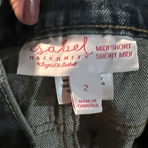 Isabel Maternity Women's Size 2 Blue Bermuda Denim Shorts Summer Wear - Image 5