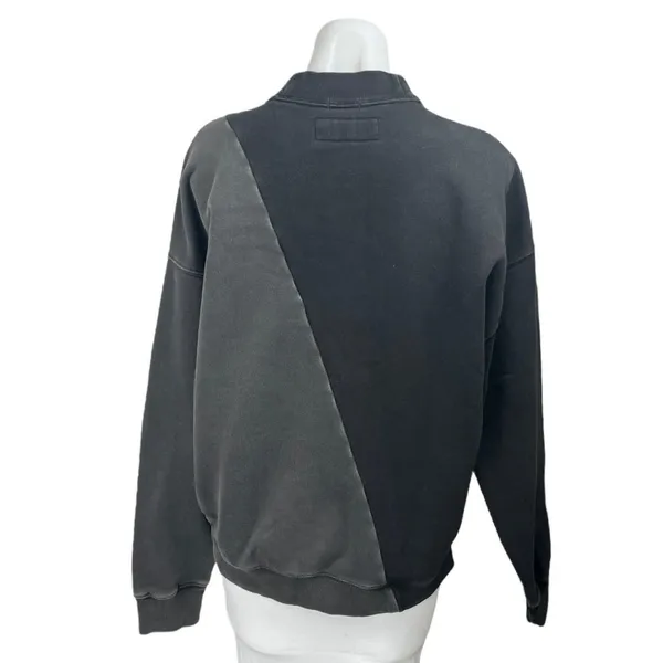 Abercrombie & Fitch Black Gray Colorblock Oversized Sweatshirt Sweater Top Sz XS - Image 2