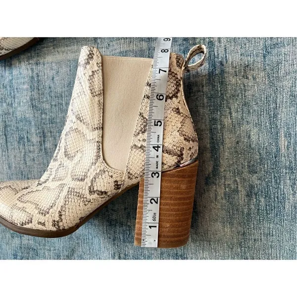 Steve Madden Cream Brown Snake Print Knoxi Pointed Toe Booties Size 8.5 - Image 7