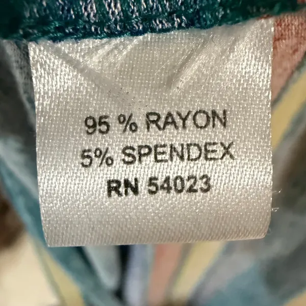 Hive & Honey‎ XS 3/4 Maxi Dress Teal Multicolor Striped Bodycon Boho Retro 70s - Image 7