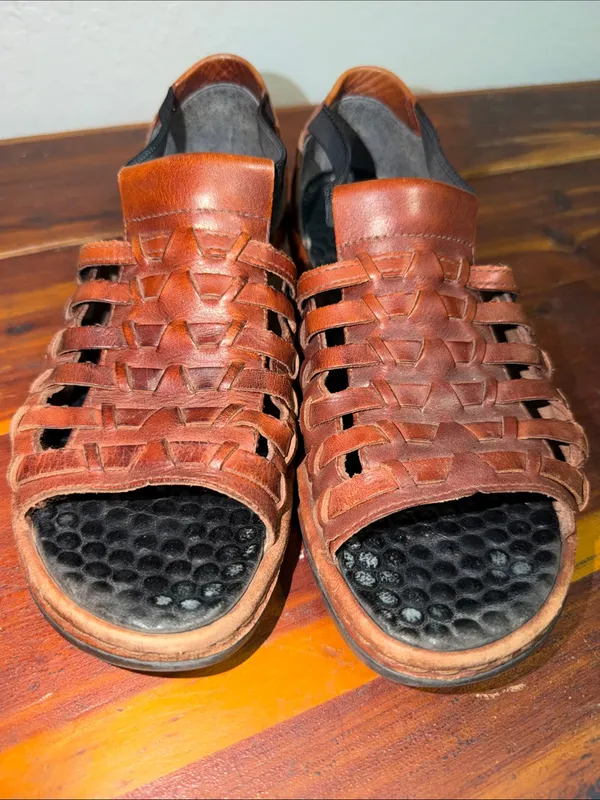 Rieker Woven Leather Sandals Size 39 - Image 9