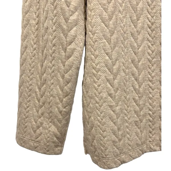J. Crew Cable Knit Cowl Neck Top‎ Tan Size Medium Preppy Neutral Minimalist Cozy - Image 7