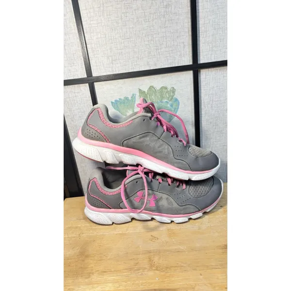 Under Armour Assert IV Women's Running Shoes Gray Pink Mesh Low Top sz 10 - Image 3