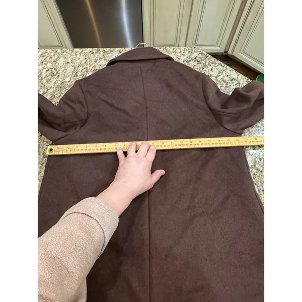 House of Harlow 1960 brown long wool-blend coat Size Medium Overcoat - Image 7