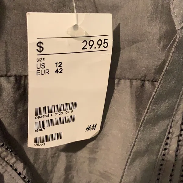 H&M grayish green silk blend button down blouse - Image 5