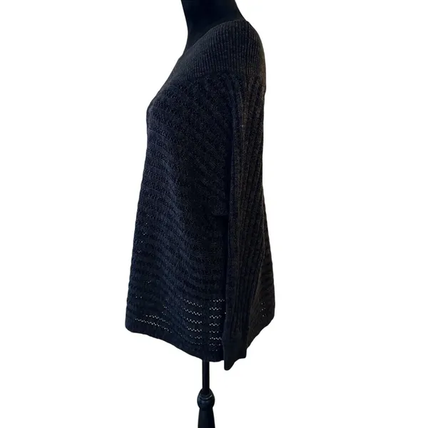 Maurices Women Dark Gray Pullover Sweater Open Knit Plus Size 1X Cotton/Acrylic - Image 3