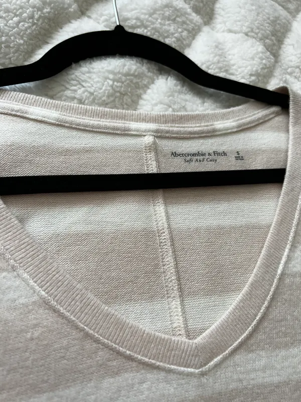 Abercrombie Striped V-Neck Long Sleeve Top - Image 2